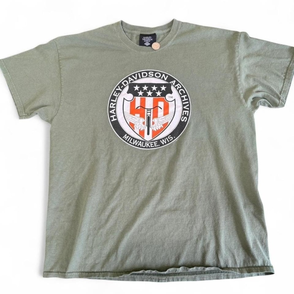 Harley Davidson green tee with cool graphic